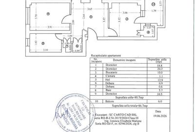 Apartament cu 3 camere decomandat în Central