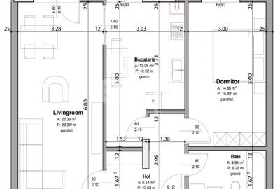 Apartament cu 2 camere decomandat în Trivale - 3