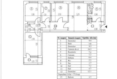 Apartament cu 4 camere semidecomandat în Hipodrom