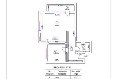 Apartament cu 2 camere decomandat în Central