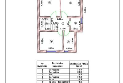 Duplex cu 4 camere cu Canalizare în Central - 34