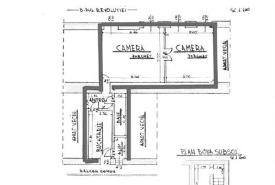 Apartament cu 2 camere nedecomandat în Ultracentral