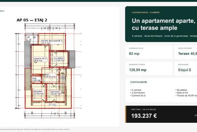 Apartament cu 4 camere semidecomandat în Est