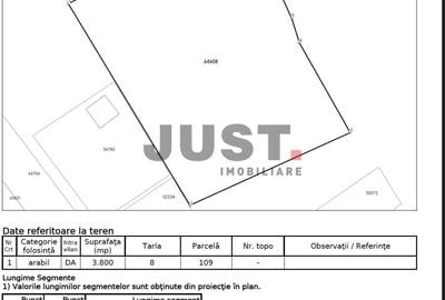 Teren Construcții intravilan de 3800 mp, în Corușu - 2