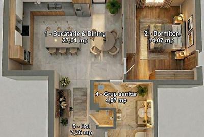 Apartament cu 4 camere în Unirii