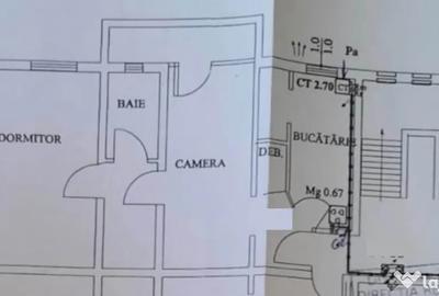 Apartament cu 2 camere semidecomandat în Nord
