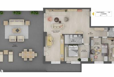 Apartament cu 4 camere, mobilat în Șelimbăr