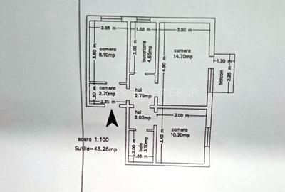 Apartament cu 3 camere în Mircea cel Bătrân - 1