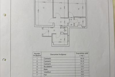 Apartament cu 3 camere decomandat în Tei