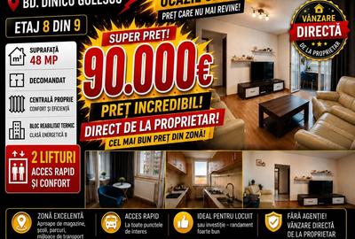 Apartament cu 2 camere decomandat în Gara de Nord