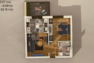 Apartament cu 2 camere semidecomandat în Titan - 3