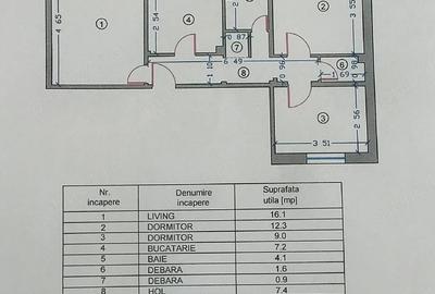 Apartament cu 3 camere decomandat în Central
