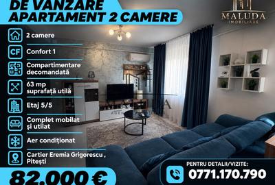 Apartament cu 2 camere decomandat, mobilat în Eremia