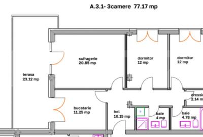 Apartament cu 3 camere decomandat în Ghimbav - 1