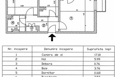 Apartament cu 2 camere decomandat în Central