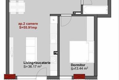 Apartament cu 2 camere în Central - 1