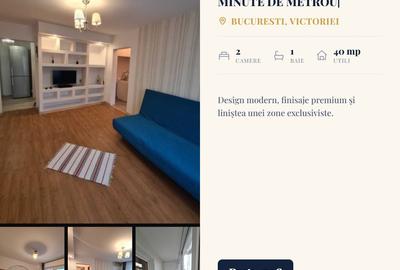Apartament cu 2 camere semidecomandat, mobilat în Victoriei