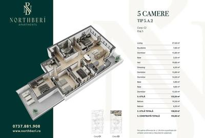 Apartament cu 5 camere decomandat în Băneasa