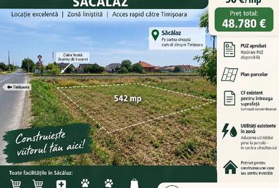 Teren de 542 mp, în Săcălaz