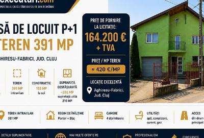 Casă individuală cu 3 camere cu Teren 391 Mp în Aghireșu-Fabrici