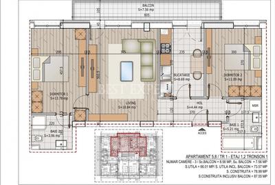 Apartament cu 3 camere decomandat în Theodor Pallady