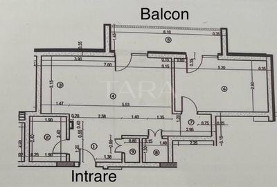 Apartament cu 2 camere semidecomandat, mobilat în Baciu