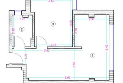 Apartament cu 2 camere semidecomandat în Central