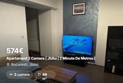 Apartament cu 2 camere semidecomandat, mobilat în Jiului