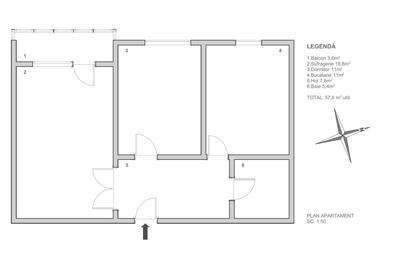 Apartament cu 2 camere în Central