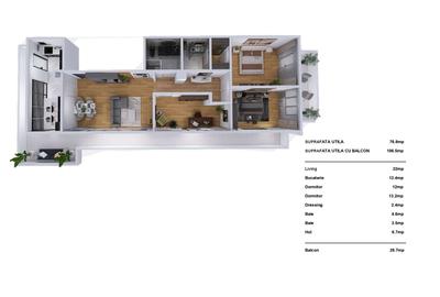 Apartament cu 2 camere decomandat în Palazu Mare - 5