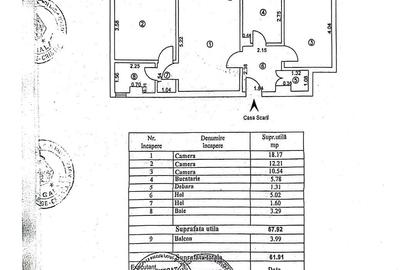 Apartament cu 3 camere semidecomandat în Micro 17