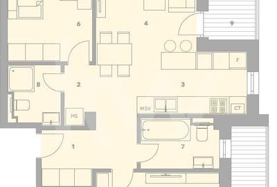 Apartament cu 3 camere în Turnișor - 1