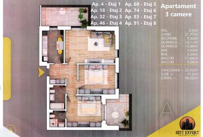 Apartament cu 3 camere decomandat în Cățelu
