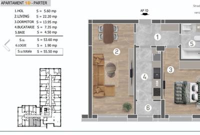Apartament cu 2 camere decomandat în Metalurgiei