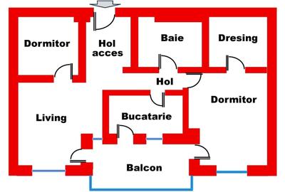 Apartament cu 3 camere decomandat în Orașul Nou