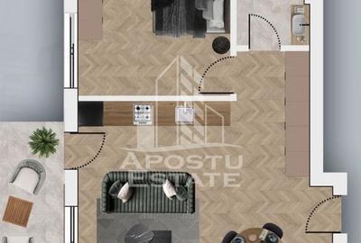 Apartament cu 2 camere semidecomandat în Chișoda