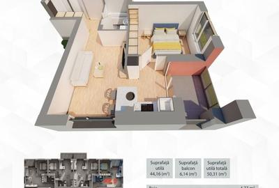 Apartament cu 2 camere semidecomandat în UTA - 2