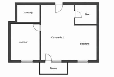 Apartament cu 2 camere semidecomandat, mobilat în Florești