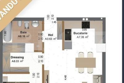 Apartament cu 2 camere în Tudor Vladimirescu - 12