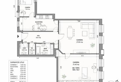 Apartament cu 3 camere semidecomandat, mobilat în Ultracentral - 19