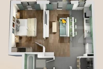Apartament cu 2 camere semidecomandat în Central