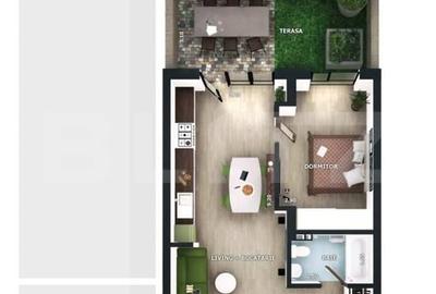 Apartament cu 2 camere semidecomandat în Florești - 1