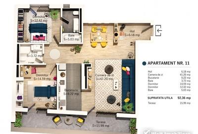 Apartament cu 3 camere semidecomandat în Central - 8