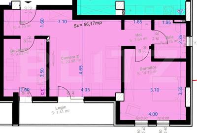 Apartament cu 2 camere semidecomandat în Aradului