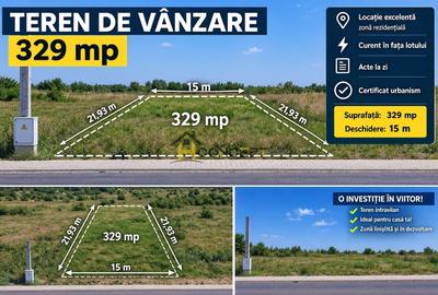 Teren Construcții intravilan de 329 mp, în Vidra