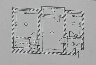 Apartament cu 2 camere semidecomandat în Craiovei - 1