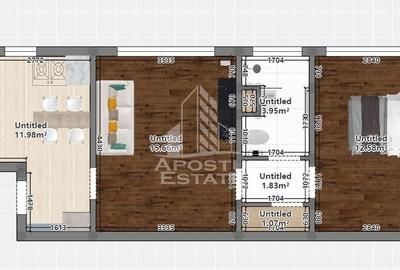 Apartament cu 2 camere semidecomandat în Take Ionescu