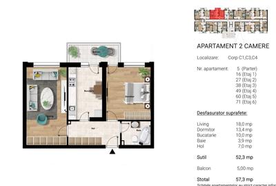 Apartament cu 2 camere decomandat în Apărătorii Patriei