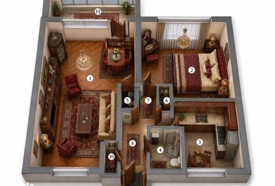 Apartament cu 2 camere decomandat în Victoriei