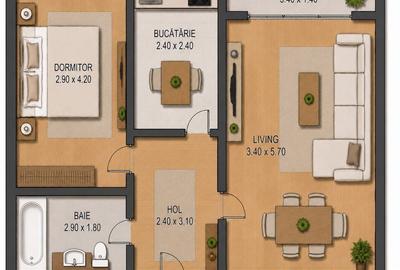 Apartament cu 2 camere decomandat în Dosu Bricii - 3
